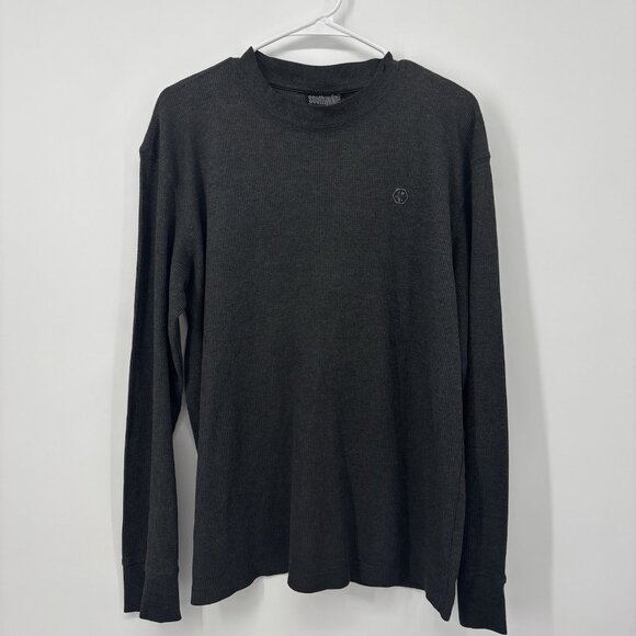 Southpole Gray Long Sleeve Waffle Knit Thermal Shirt Mens Size Large Vintage Y2K - Picture 1 of 10
